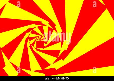 Spiral of rotating squares, Spiral from squares - red and yellow pattern Stock Vector