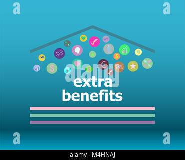 Text Extra Benefits on digital background. Business concept Stock Photo