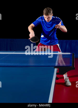 Young table tennis player isolated Stock Photo