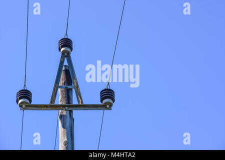 High voltage electricity poles used for power transmission Stock Photo ...