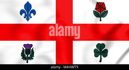 3D Flag of Montreal, Canada. 3D Illustration. 3D Flag of Montreal, Canada. 3D Illustration.