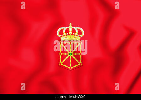 3D Flag of Navarra, Spain. 3D Illustration. Stock Photo