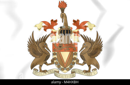 West Indies Federation coat of arms (1958-1962). 3D Illustration.