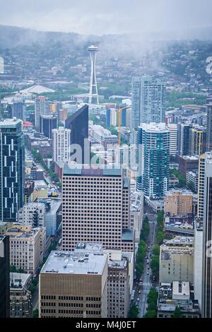cloudy and rainy day in seattle washington Stock Photo - Alamy