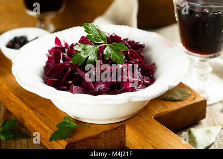 Delicious festive red cabbage cooked with spices Stock Photo