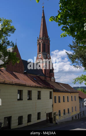 The catholic parish church St. Nikolaus in Zwiesel, Bavarian Forest, Bavaria, Germany. Stock Photo