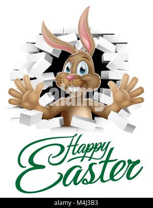 Happy Easter Bunny Sign Stock Vector