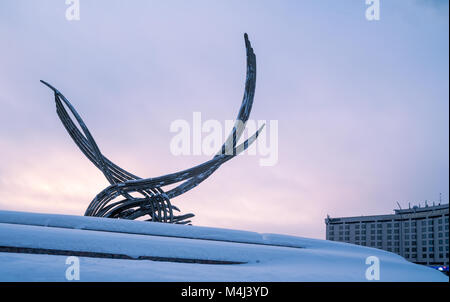 The Abduction of Europa sculpture by Olivier Strebelle in front of Kievsky railway station in Moscow, Russia Stock Photo