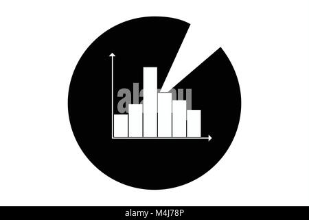 Statistics icon, symbol for data analysis/ diagrams/ business assessment/ mathematical evaluation, artwork of pie chart and bar diagram, exploitation Stock Vector