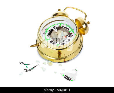 Broken alarm clock Stock Photo