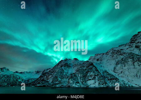 Northern lights in Lofoten Islands Stock Photo