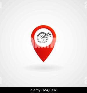 Red Location Icon for Pizzeria , Vector, Illustration, Eps File Stock Vector