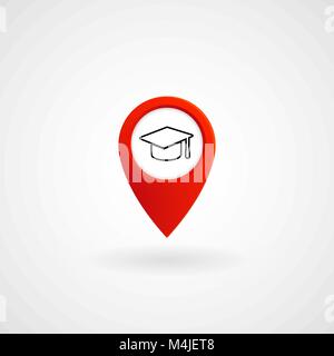 Red Location Icon for University, Vector, Illustration, Eps File Stock Vector