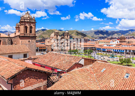 Plaza de Armas of the city of Cusco, Peru. Stock Photo