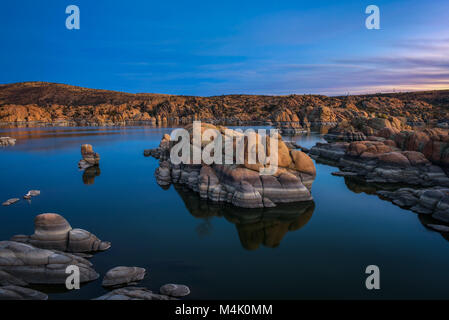 Sunset above Watson Lake in Prescott, Arizona Stock Photo