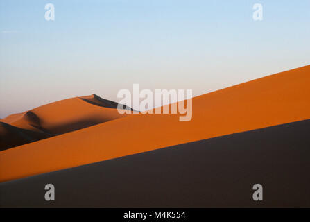 Algeria. Kerzaz. Western Sand Sea. Grand Erg Occidental. Sahara desert. Sand dunes. Landscape. Stock Photo