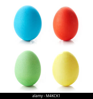Colored easter eggs isolated on white background Stock Photo