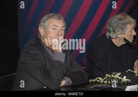 Pink Floyd pose for photographers before a press conference of the 'The Pink Floyd Exhibition: Their Mortal Remains' at the MACRO Museum in Central Rome  Featuring: Nick Mason Where: Rome, Italy When: 16 Jan 2018 Credit: WENN.com Stock Photo