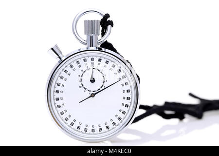 analogue metal stopwatch on the white background Stock Photo - Alamy