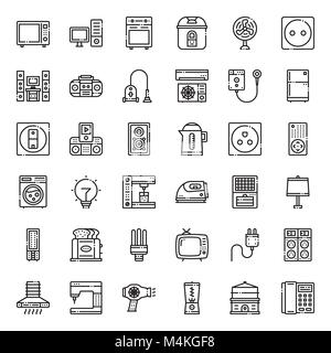 Kitchen Small Appliances Line Pixel Perfect Icons Set Vector