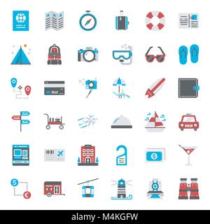 travel , pixel perfect flat icon, isolated on white background Stock Vector