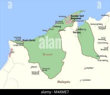 Vector map of Brunei country Stock Photo: 43968292 - Alamy