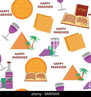 Passover seamless pattern background Stock Vector