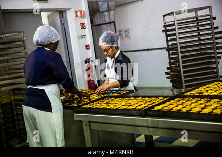 View of the kitchen at Pasteis de Belem in Lisbon, Portugal. Stock Photo