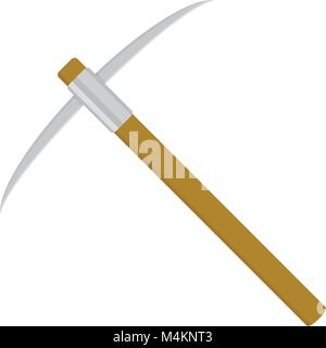 Pick isolated on white background. Pickaxe steel for dig and industrial mining, mattock and excavation illustration vector Stock Vector