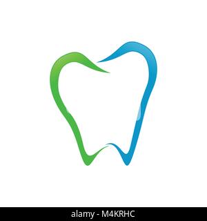 Abstract Dental Tooth Line Art Vector Symbol Graphic Logo Design Stock Vector