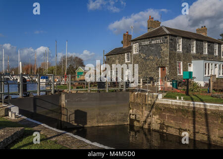 The Turf Locks Pub On The Exeter Canal In Devon England UK Stock Photo ...