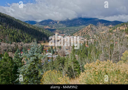 Overlooking the mountain town of Red River, New Mexico Stock Photo