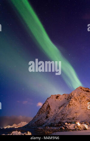 Northern lights in Lofoten Islands Stock Photo