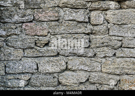 Texture of dark wall is made of natural material. Stone background. Copy space Stock Photo