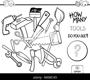 counting activity coloring page Stock Photo - Alamy