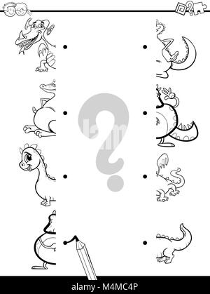 drawing and coloring worksheet with monster Stock Photo Alamy