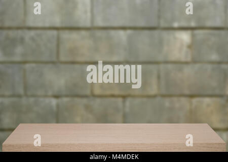 cracked concrete vintage wall defocus background with shelf Stock Photo