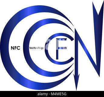 contactless payment technologies NFC logo Stock Vector