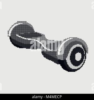 Vector illustration.Hoverboard, segway, gyroscooter gyroscope Monochrome Circle Icon 10 eps Stock Vector
