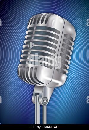 Vintage microphone '50 years, vector illustration Stock Vector