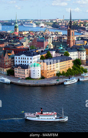 STOCKHOLM, JULY 31 , 2009: Scenic summer, aerial photo of Stockholm, Sweden Stock Photo