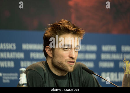 Berlin, Germany. 16th Feb, 2018. Robert Pattinson attends the 'Damsel' press conference during the 68th Berlinale International Film Festival Credit: Beata Siewicz/Pacific Press/Alamy Live News Stock Photo