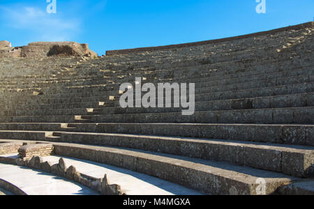 OSTIA ANTICA RUINS: VIEW OF THE AMPHITHEATER. Stock Photo