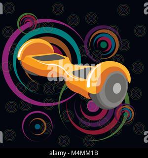 Vector illustration.Hoverboard, segway, gyroscooter gyroscope Flat style 10 eps Stock Vector