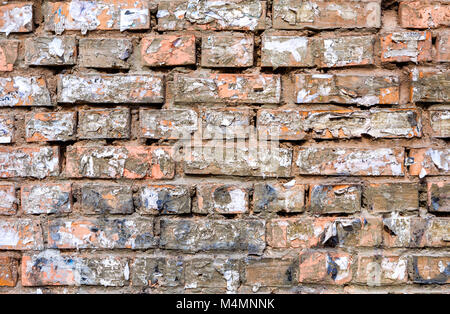 Old weathered dirty brick wall as background texture Stock Photo