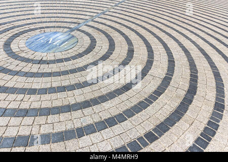 Pavement with concentric pattern Stock Photo