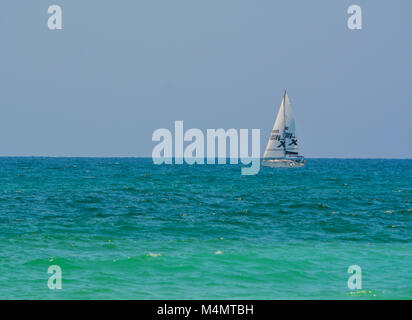 A sail boat on the Mediterranean Sea Stock Photo