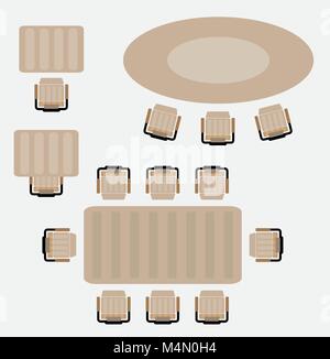 Top View show Seat and Table of Business office  Vector Stock Vector