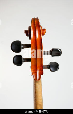 Old double bass head isolated on white background Stock Photo