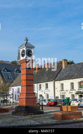 Twyn Square and the Clock Tower Usk Monmouthshire Stock Photo